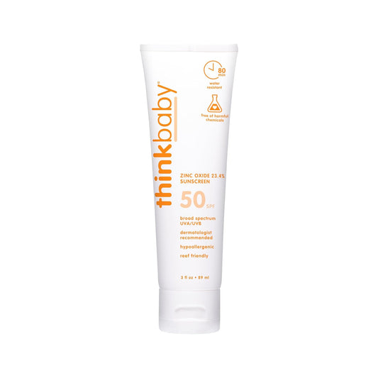 baby SPF 50+ Baby Mineral Sunscreen – Safe, Natural Sunblock for Babies - Water Resistant Sun Cream – Broad Spectrum UVA/UVB Sun Protection – Vegan Baby Sunscreen Lotion, 3 Oz.