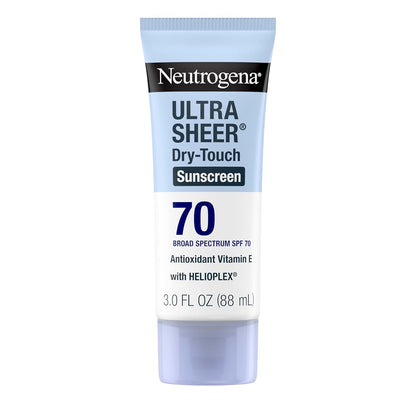 Ultra Sheer Dry-Touch Water Resistant and Non-Greasy Sunscreen Lotion with Broad Spectrum SPF 70, 3 Fl Oz (Pack of 1)